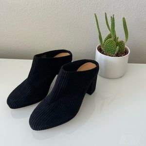NEW Soludos Corduroy Heeled Mules in Black Size 7